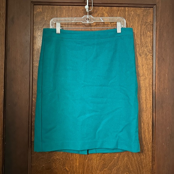 J. Crew Pencil Skirt Wool Blend Green Size 10 - Picture 4 of 5